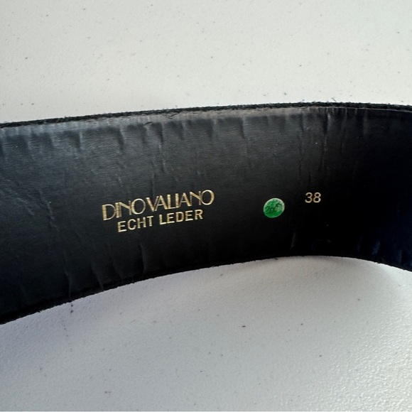 Vintage  80s Rare Dino Valiano Black Gold Adjustable Snap Belt Size 38 - Picture 5 of 13